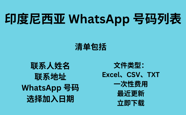 印度尼西亚 WhatsApp 号码列表