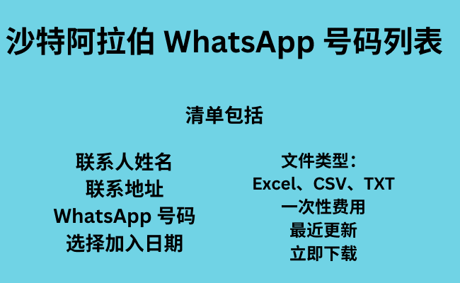 沙特阿拉伯 WhatsApp 号码列表