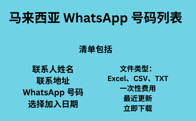 马来西亚 WhatsApp 号码列表